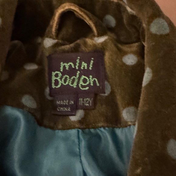 Mini Boden Green Polka Dot Kids Trench‎ dress Coat. EUC - Picture 3 of 5